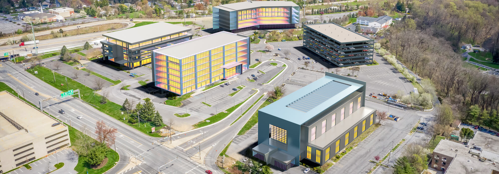 Exterior 3D Rendering - Office Buildings - SuperSale3D